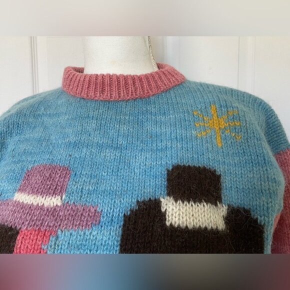 Ladies Vintage Hand Knit Wool Pullover Sweater - Picture 2 of 6